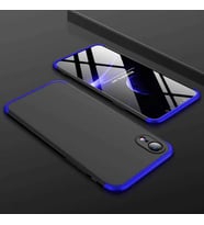 Apple iPhone XR 6.1 Kılıf Zore Ays Full Koruma Kılıf (Siyah-Mavi)