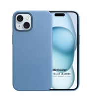 Microsonic Apple iPhone 15 Plus Kılıf Metalist Leather Turuncu (Mavi)