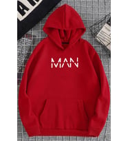 Unisex Man Baskılı Sweatshirt (Kırmızı)