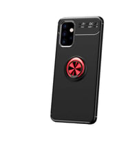 Samsung Galaxy A32 4G Kılıf Yüzüklü Magnetli Ravel Case (Siyah-Kırmızı)