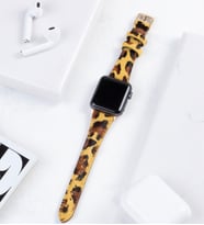 vagave Apple Watch Uyumlu 38 Mm 40 Mm 41 Mm 3 4 5 6 7 Se 8 9 Uyumlu Kadın Deri Kordon Saat Kayışı - Vadiva (Sarı Leopar)