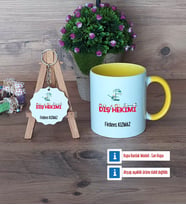 Diş Hekimi Kupa Bardak Kırmızı ve Ahşap Anahtarlık Hediye (Model 6)