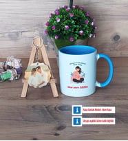 Anne Adayı Kupa Bardak Beyaz ve Fotoğraflı Ahşap Anahtarlık Hediye (Model 4)