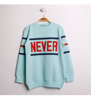 Toontoy Kız Çocuk Sweatshirt Never Baskı (Mint Yeşili)