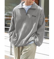 GENIUS Erkek Polar Oversize Sweatshirt Polar Sweatshirt (Gri)