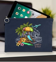 BK Gİft Yaz Temalı-9 Tablet Çantası 30x21cm(12 Renk Seçeneği), Ipad Çantası, Baskılı Tablet Kılıfı (Lacivert)