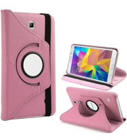 Samsung Galaxy Tab 4 7.0 T230 T231 T235 Kılıf 360 Dönebilen Standlı Case (Açık Pembe)