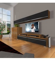 Decoraktiv Ekoflex 8 Mdf Tv Ünitesi Tv Sehpası (Siyah - Ceviz)