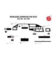 Meriç® Volkswagen Crafter Ön Torpido Kaplama Maun 17 Parça 1995-2006 (Piano Black)
