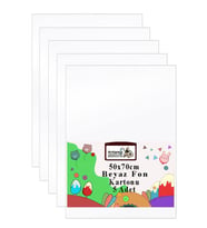 Fon Kartonu 50x70 cm 120 gr 5 Adet 50*70 cm Renkli Fon Kartonu Kağıdı 120 Gr Okul Sınıf Etkinlik Kreş Okul Öncesi (Beyaz)