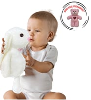 AYICIK HEDİYELİ ! Uyku Arkadaşım Uzun Kulak Bunny Peluş Tavşan 65 cm (Beyaz)