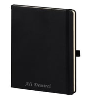 196 Sayfa Çizgili Tarihsiz Defter (17 x 21 cm) (Siyah)
