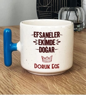 Kişiye Özel Efsaneler Ekimde Doğar Hediye T Kupa Bardak Doğum Günü Hediyesi (Mavi)