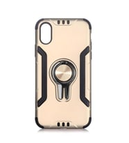 iPhone X / İphone XS Kılıf Stand Olma Özellikli Araç Tutuculu Ko ko Kılıf (Gold)