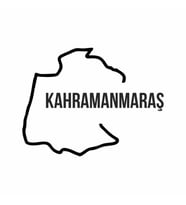 Kahramanmaraş Harita Araba Sticker siyah 17x13 CM (Siyah)