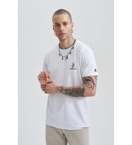 Blues Eyes Erkek Baskı T-Shirt (Beyaz)
