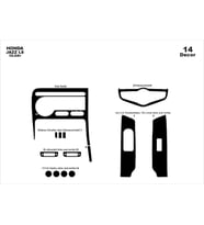 Meriç® Honda Jazz Ön Torpido Kaplama Maun 14 Parça 2004-2007 (Piano Black)