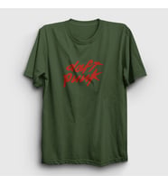 Presmono Unisex Sarı Logo Daft Punk T-Shirt 59848tt (Haki)