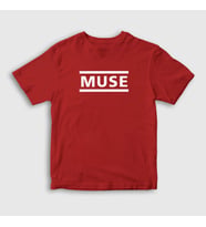 Presmono Unisex Çocuk Beyaz Logo Muse T-Shirt 69980tt (Kırmızı)