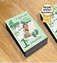 9 Temalı Kişiye Özel Resimli Doğum Günü Magneti  8x6 Cm 10 Adet (Yeşil)