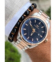 Ferro Çelik Kordon ,VIP Model Gümüş Renk Su Geçirmez Garantili (2Yıl)Erkek Kol Saati Bileklik (Rose)