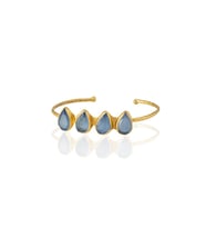 Kadir Jewellery 22 Ayar Altın Kaplama Zirkon Taşlı Ayarlanabilir Trend Bilezik (Mercan)