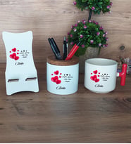 Sevgiliye Hediye Hediye Sepeti Kupa Bardak T Kulplu, Kalemlik ve Ahşap Telefon Standı Sevgililer Günü Hediyesi (Model 1)