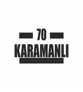 70 Karamanlı Araba Sticker siyah 16x9 CM (Siyah)