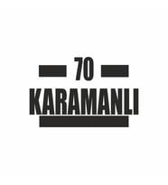70 Karamanlı Araba Sticker siyah 16x9 CM (Siyah)