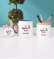 İngilizce Öğretmeni Kupa Bardak Kırmızı Kalemlik ve Anahtarlık (Model 2)