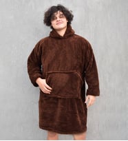 Welsoft Peluş Polar Giyilebilir Battaniye Pijama (Koyu Kahverengi )