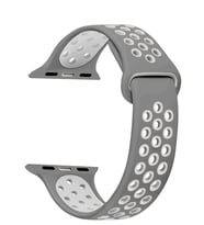 Microsonic Apple Watch Series 4 44mm Rainbow Sport Band Kordon (Gri)