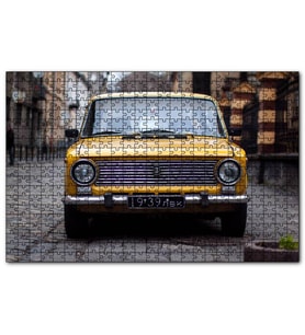 Cakapuzzle Sarı Lada Otomobil  Puzzle Yapboz MDF (Ahşap) (1000 Parça)