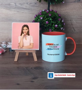 Teknoloji ve Tasarım Öğretmeni Fotoğraflı Dekoratif Taş, Kupa Bardak Beyaz Hediye (Model 13)