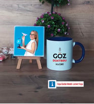 Göz Doktoru Fotoğraflı Dekoratif Taş, Kupa Bardak Beyaz Hediye (Model 3)