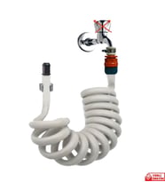 Plasyay Spiral Balkon Wc Banyo Veranda Yıkama Hortum Seti 5 Metre (Beyaz)