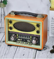 Bayındır Elektronik M-2027BT Taşınabilir Eskitme Radyo FM AM SW USB TF AUX Destekli Vintage Bluetooth Hoparlör (Açık Kahverengi)
