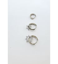 8 KÖŞE YILDIZ 3LÜ SET KÜPE (Gümüş)