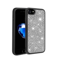Apple iPhone SE 2022 Kılıf Parlak Taşlı Tasarım Zore Ston Kılıf (Siyah)