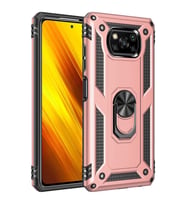 Xiaomi Poco X3 Kılıf Zore Vega Yüzüklü Standlı Zırh Kılıf (Rose)