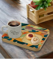BK Gift Kişiye Özel Doğal Ahşap Sunum Tabağı ve Türk Kahvesi Fincanı Hediye Seti, Ev Hediyesi, Arkadaşa Hediye, Anneye Hediye, Doğum Günü Hediyesi (Model 3)