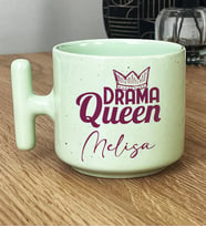 Kişiye Özel Drama Queen Hediye Pastel T Kupa Sevgiliye Arkadaşa Hediye (Yeşil)