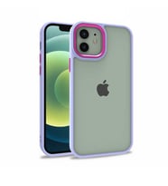 Apple iPhone 12 Kılıf Case, Kamera Lens Korumalı Elektroplatin Kaplama Sert PC Koruyucu Colourful Platinum Serisi (Lila)