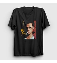 Presmono Unisex Beyaz Tyler Durden Brad Pitt Fight Club T-Shirt 327427tt (Siyah)