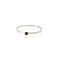 Kadir Jewellery 925 Ayar Gümüş Kaplama El İşçiliği Zirkon Taşlı Kadın Kelepçe Bilezik (Bordo)