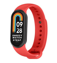 Sneezy Mİ Band 8 İle Uyumlu PureLux Soft Silikon Kordon (Kırmızı)