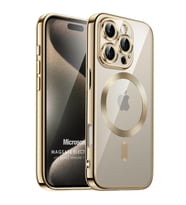Microsonic Apple iPhone 16 Pro Max Kılıf MagSafe Luxury Electroplate Siyah (Gold)