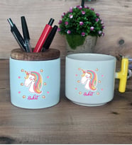 Unicorn Hediye Sepeti Kupa Bardak T Kulplu, Kalemlik Hediyeleri Kadın Arkadaşa Doğum Günü Hediyesi (Model 5)