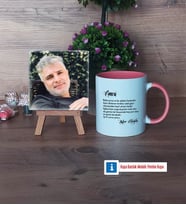 Amcaya Hediye Fotoğraflı Dekoratif Taş, Kupa Bardak Beyaz Hediye (Model 6)