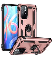 Xiaomi Redmi Note 11 5G Kılıf Vega Yüzüklü Standlı Zırh Kılıf (Rose)